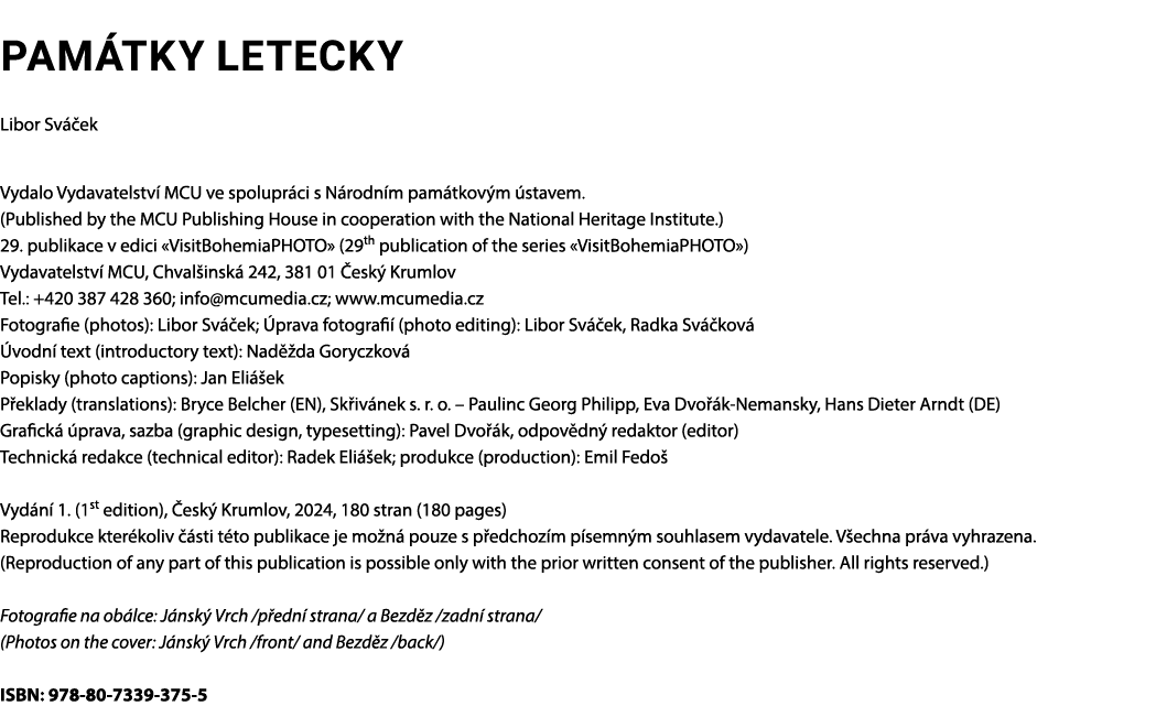 pam tky letecky Libor Sv ek Vydalo Vydavatelstv  MCU ve spolupr ci s N rodn m pam tkov m  stavem. (Published by the ...