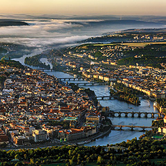 Praha letecky - centrální část Prahy od severu, Foto: Archiv Vydavatelství MCU s.r.o.