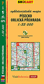 Písecko - Orlická přehrada, cykloturistická mapa 1 : 55 000