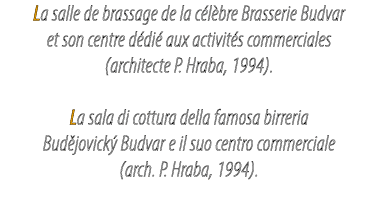 La salle de brassage de la c l bre Brasserie Budvar et son centre d di aux activit s commerciales (architecte P. Hra...